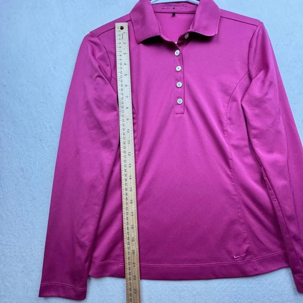 Nike Polo Womens S Long Sleeve Dri-FIT Performance Golfcore Athletic‎
